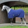 Weatherbeeta Cotton Show Sheet With Surcingles II Standard Neck - Dark Blue/Grey/White -Equestrian Supplies Shop 470526 800 800