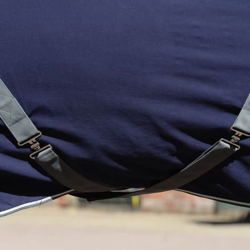 Weatherbeeta Cotton Show Sheet With Surcingles II Standard Neck - Dark Blue/Grey/White 5 Weatherbeeta Cotton Show Sheet With Surcingles II Standard Neck - Dark Blue/Grey/White - Image 3