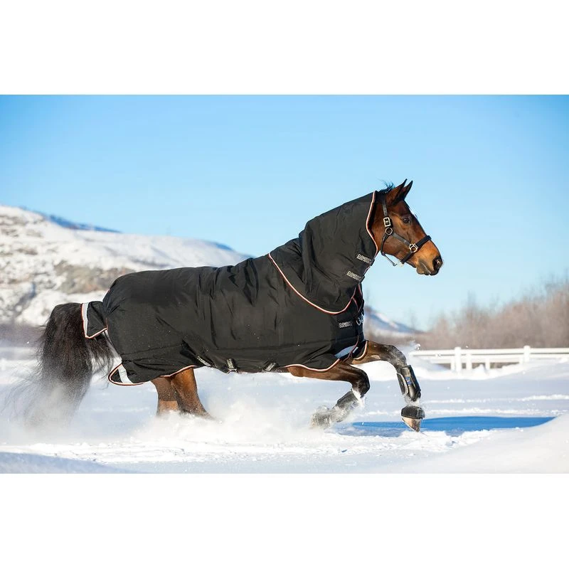 Rambo Supreme Turnout 420g - Black/Orange/Black 4 Rambo Supreme Turnout 420g - Black/Orange/Black - Image 2