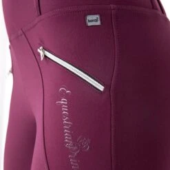 Horze Women's Enora Winter Full Seat Tights W/Shiny Zippers - Dark Red -Equestrian Supplies Shop 476349 800 800