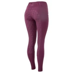 Horze Women's Enora Winter Full Seat Tights W/Shiny Zippers - Dark Red -Equestrian Supplies Shop 476352 800 800