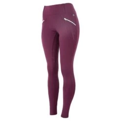 Horze Women's Enora Winter Full Seat Tights W/Shiny Zippers - Dark Red -Equestrian Supplies Shop 476353 800 800