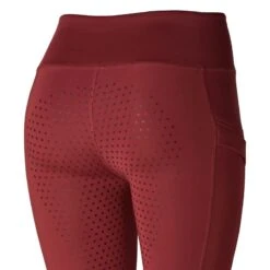 Horze Women's Gwen Full Seat Leggings W/Mesh - Dark Red -Equestrian Supplies Shop 476453 800 800