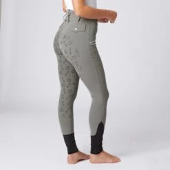 Horze Women's High Waist Bit Print Silicone Full Seat Breeches - Grey -Equestrian Supplies Shop 477113 800 800