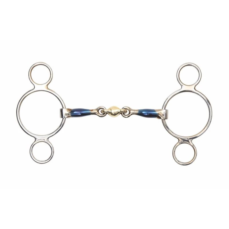Shires Two Ring Gag W/Lozenge - Blue Sweet Iron 3 Shires Two Ring Gag W/Lozenge - Blue Sweet Iron