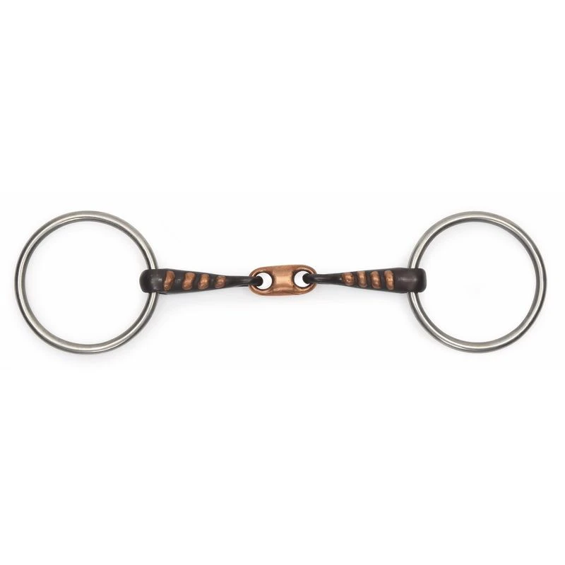 Shires Copper Lozenge Snaffle W/Raised Rib - Black Sweet Iron 3 Shires Copper Lozenge Snaffle W/Raised Rib - Black Sweet Iron