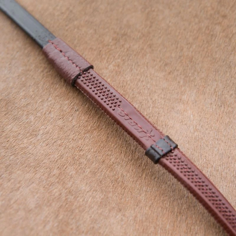Horze Soft Grip Rubber Reins W/Stops - Dark Brown 4 Horze Soft Grip Rubber Reins W/Stops - Dark Brown - Image 2
