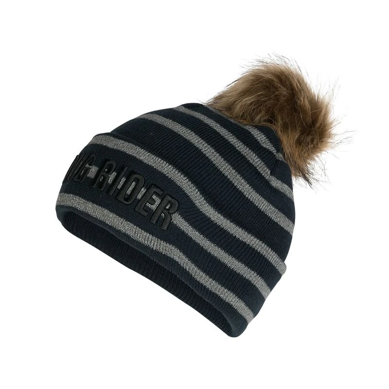 Horze Kids' Terry Reflective Knitted Hat - Dark Navy 3 Horze Kids' Terry Reflective Knitted Hat - Dark Navy