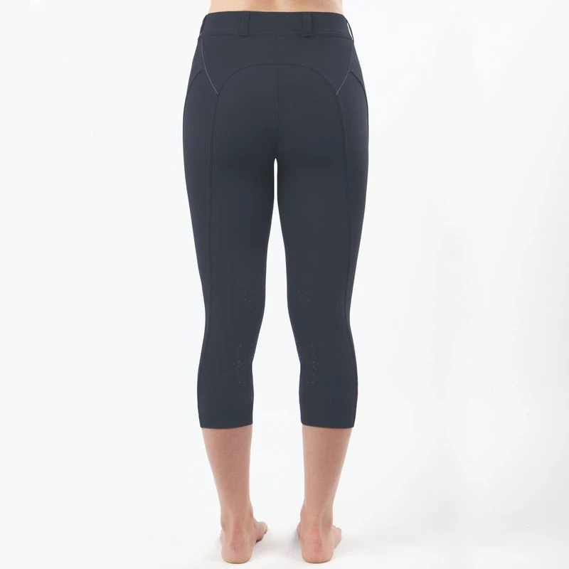 Irideon Women's Issential Capriole Capri Knee Patch Tights - Charcoal 4 Irideon Women's Issential Capriole Capri Knee Patch Tights - Charcoal - Image 2