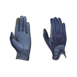 Dublin Pull On Glitter Mesh Back Riding Gloves - Navy