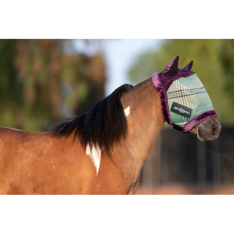 Kensington Pony Fly Mask W/Ears & Fleece Trim - Imperial Jade 3 Kensington Pony Fly Mask W/Ears & Fleece Trim - Imperial Jade