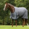 Saxon 600D With Gusset Standard Neck Lite II Turnout - Grey/Navy Check -Equestrian Supplies Shop 487777 800 800