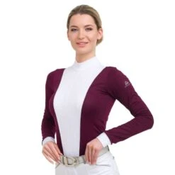 Cavalliera Women's Queen Long Sleeve Show Shirt - Aubergine -Equestrian Supplies Shop 496508 800 800