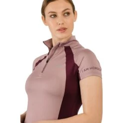 Horseware Women's Aveen Half Zip Short Sleeve Tech Top - Elderberry -Equestrian Supplies Shop 497173 800 800
