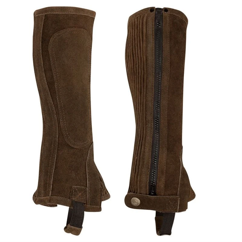 Perri's Suede Zipper Half Chaps - Brown 3 Perri's Suede Zipper Half Chaps - Brown