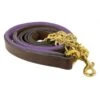 Perri's Padded Leather Lead W/Chain - Havana/Purple/Brass -Equestrian Supplies Shop 504172 800 800