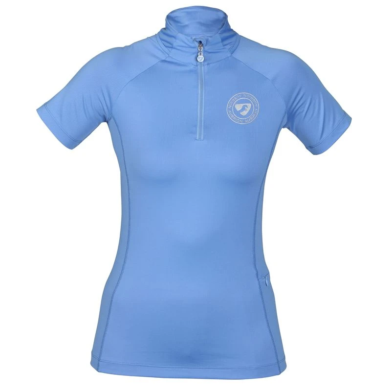 Shires Aubrion Women's Highgate Short Sleeve 1/4 Zip Shirt - Sky Blue 3 Shires Aubrion Women's Highgate Short Sleeve 1/4 Zip Shirt - Sky Blue