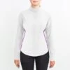 Irideon Women's Athena Long Sleeve Show Shirt - Bright White/Purple Hibiscus -Equestrian Supplies Shop 515982 800 800