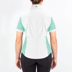 Irideon Women's Athena Short Sleeve Show Shirt - Bright White/Island Green 6 Irideon Women's Athena Short Sleeve Show Shirt - Bright White/Island Green -Equestrian Supplies Shop 516078 800 800