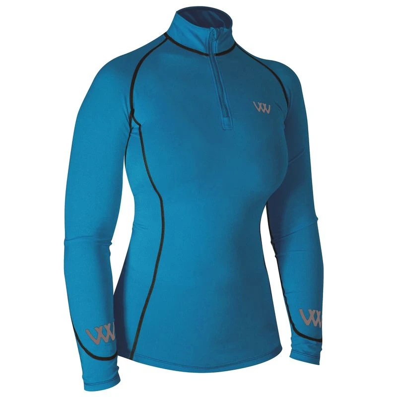 Woof Wear Women's Performance Quarter Zip Riding Shirt - Ocean 3 Woof Wear Women's Performance Quarter Zip Riding Shirt - Ocean