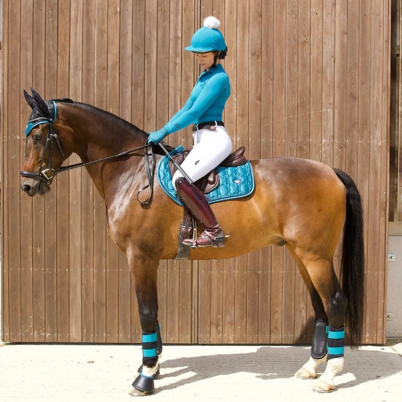 Woof Wear Women's Performance Quarter Zip Riding Shirt - Ocean 4 Woof Wear Women's Performance Quarter Zip Riding Shirt - Ocean - Image 2