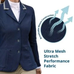 Ovation Women's Signature AirFlex Coat W/Contrast Collar - Grey/Black -Equestrian Supplies Shop 529546 800 800