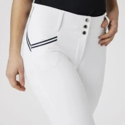 Horze Women's Della Knee Patch Breeches - White -Equestrian Supplies Shop 530943 800 800