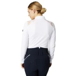 Horze Women's Sianna Long Sleeved Show Shirt W/ Lace Shoulders - White -Equestrian Supplies Shop 532552 800 800