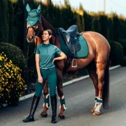 Horze Phoenix Ear Bonnet - Storm Green 6 Horze Phoenix Ear Bonnet - Storm Green -Equestrian Supplies Shop 533107 800 800