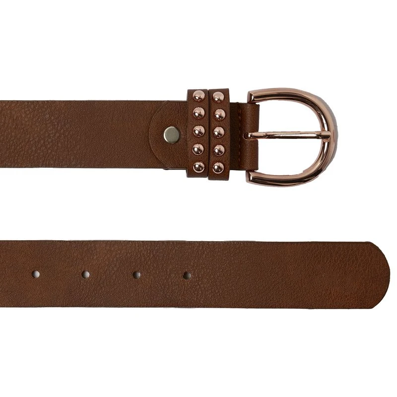 Horze Belt W/Rose Gold Buckles - Bison Dark Brown 4 Horze Belt W/Rose Gold Buckles - Bison Dark Brown - Image 2