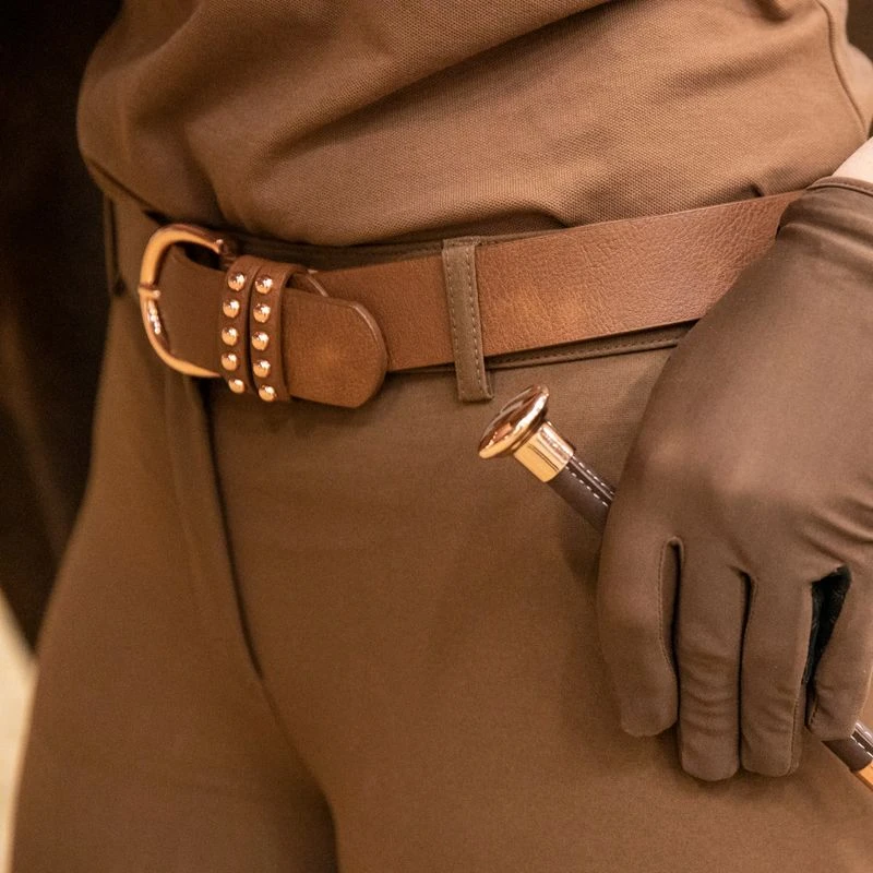 Horze Belt W/Rose Gold Buckles - Bison Dark Brown 5 Horze Belt W/Rose Gold Buckles - Bison Dark Brown - Image 3