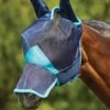 Weatherbeeta Comfitec Deluxe Fine Mesh Mask W/Ears & Nose - Navy/Turquoise -Equestrian Supplies Shop 535681 800 800