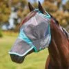 Weatherbeeta Comfitec Deluxe Fine Mesh Mask W/Ears - Grey/Turquoise -Equestrian Supplies Shop 536081 800 800