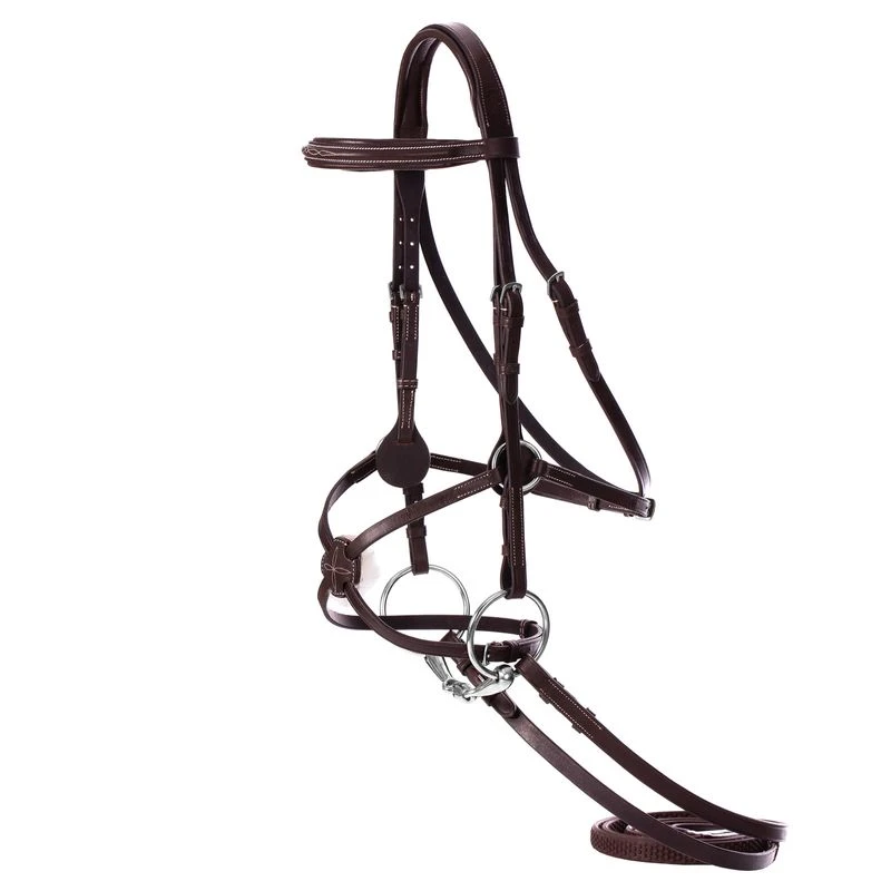 Equinavia Saga Fancy Stitched Figure 8 Bridle W/Reins - Chocolate Brown 3 Equinavia Saga Fancy Stitched Figure 8 Bridle W/Reins - Chocolate Brown