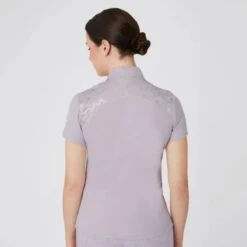Horze Women's Kaitlin Short Sleeved Performance Shirt W/ Flower Print - Orchid Hush -Equestrian Supplies Shop 543347 800 800