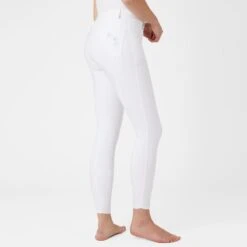 Horze Women's Kaitlin Knee Patch Breeches - White 10 Horze Women's Kaitlin Knee Patch Breeches - White -Equestrian Supplies Shop 543723 800 800