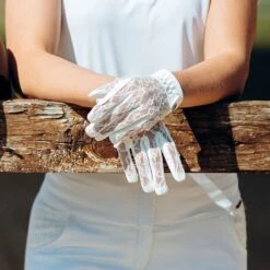 B Vertigo Women's Cooling Lace Riding Gloves - White -Equestrian Supplies Shop 544544 800 800