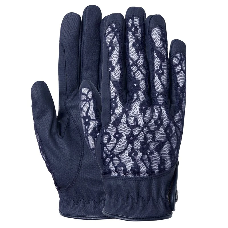 B Vertigo Women's Cooling Lace Riding Gloves - Dark Navy 3 B Vertigo Women's Cooling Lace Riding Gloves - Dark Navy