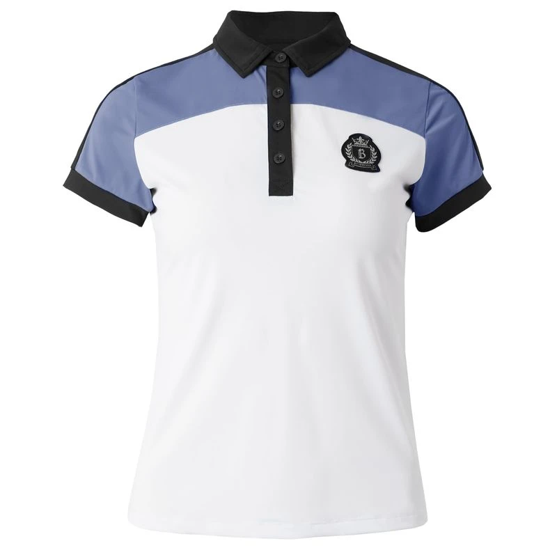 B Vertigo Women's Alessa Performance Polo Shirt - Infinity Blue/ White 3 B Vertigo Women's Alessa Performance Polo Shirt - Infinity Blue/ White