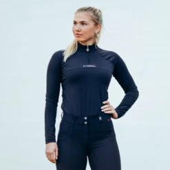 B Vertigo Women's Davina Long Sleeved Quick Dry Training Shirt - Dark Navy -Equestrian Supplies Shop 549363 800 800