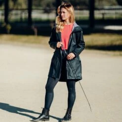 Horze Women's Dania Rain Coat W/Jersey Knit Lining - Dark Navy -Equestrian Supplies Shop 549671 800 800