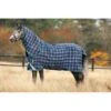Rhino Plus Medium VariLayer Turnout - Navy Check/Teal -Equestrian Supplies Shop 556838 800 800