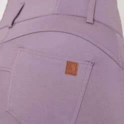 Horze Women's Tara High Waist Silicone Knee Patch Breeches - Grey Ridge Purple -Equestrian Supplies Shop 563572 800 800