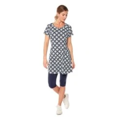 EQL Women's Everyday Tunic Dress - Indigo Tiles -Equestrian Supplies Shop 566141 800 800