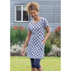 EQL Women's Everyday Tunic Dress - Indigo Tiles -Equestrian Supplies Shop 566143 800 800