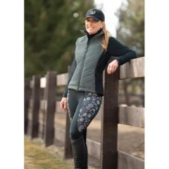 Kerrits Women's Flow Rise Knee Patch Performance Tights - Black/Black Winter Bloom -Equestrian Supplies Shop 567395 800 800