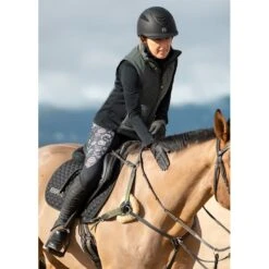 Kerrits Women's Flow Rise Knee Patch Performance Tights - Black/Black Winter Bloom -Equestrian Supplies Shop 567396 800 800