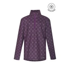 Kerrits Kids' Up Tempo Fleece Tech Top - Raisin Bit Of Frost
