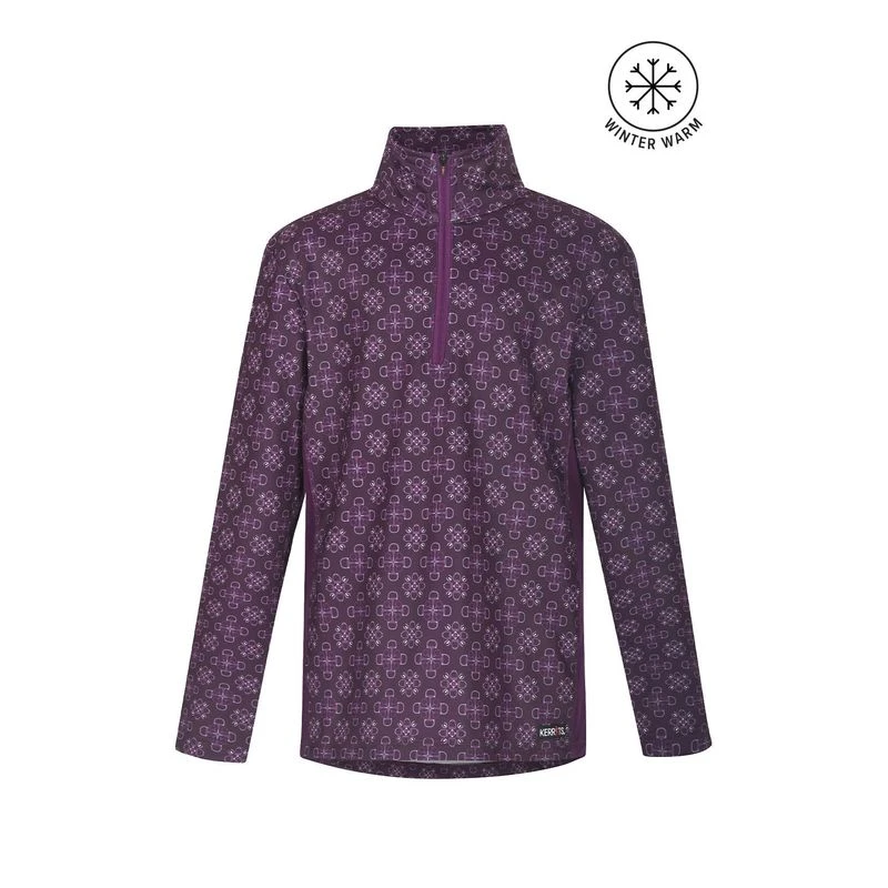 Kerrits Kids' Up Tempo Fleece Tech Top - Raisin Bit Of Frost 3 Kerrits Kids' Up Tempo Fleece Tech Top - Raisin Bit Of Frost