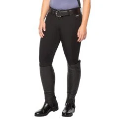 Kerrits Women's Affinity Ice Fil Knee Patch Breeches - Black -Equestrian Supplies Shop 576482 800 800